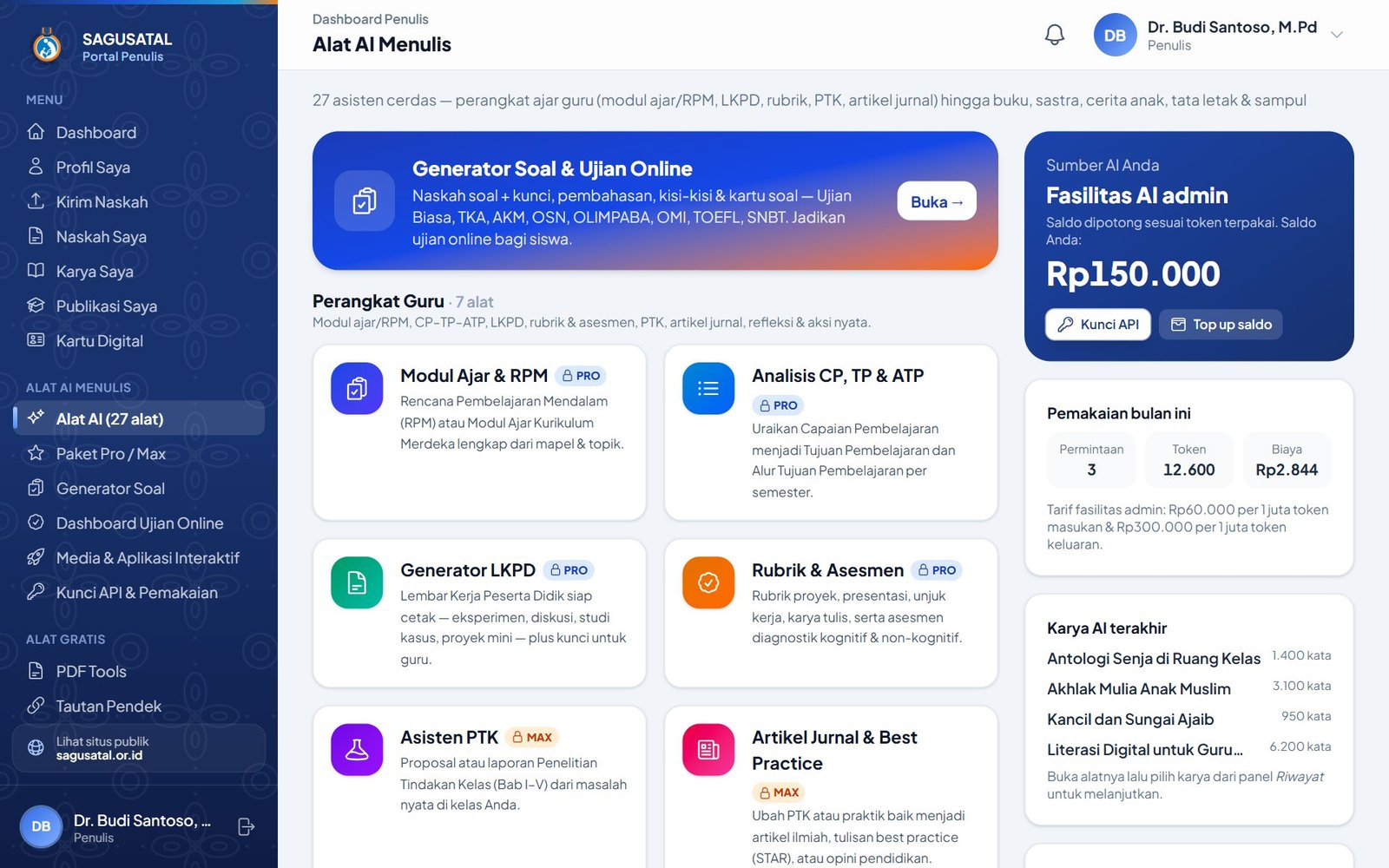 Daftar Alat AI: alat yang belum terbuka ditandai gembok